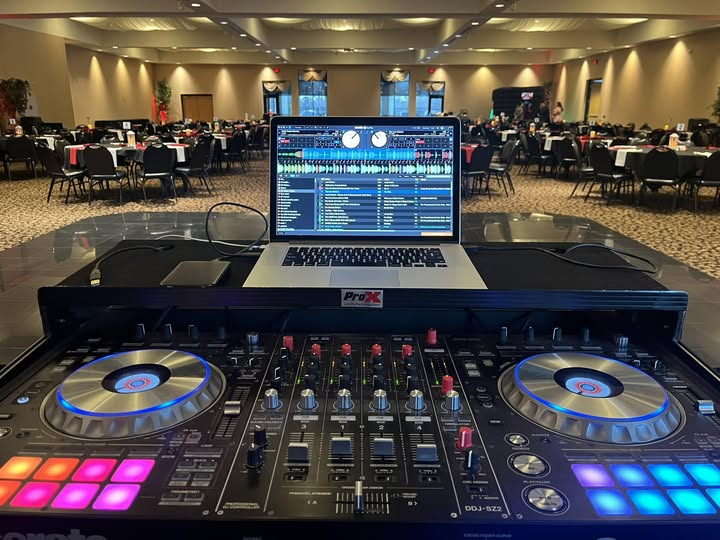 Professional DJ controller setup at a Pittsburgh event